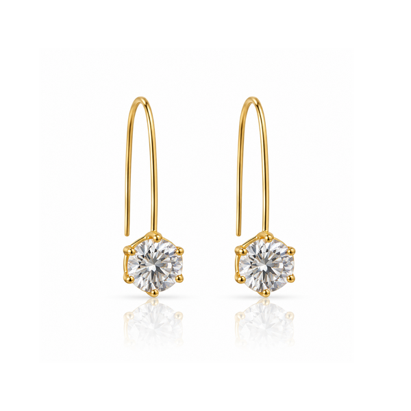 Solitaire Drop Earrings