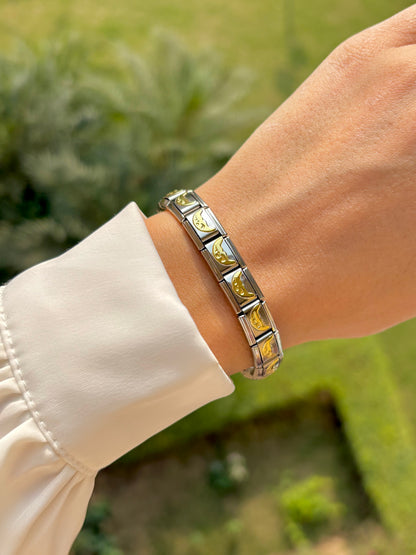 Dual Tone Moon Bracelet