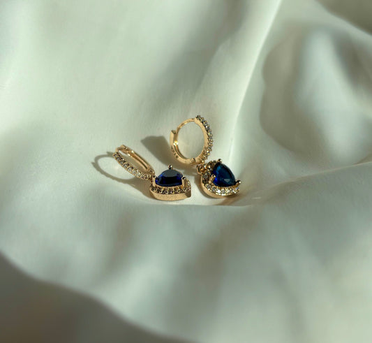 Blue Heart Earrings