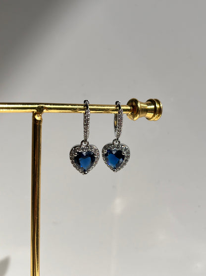 Blue Heart Earrings