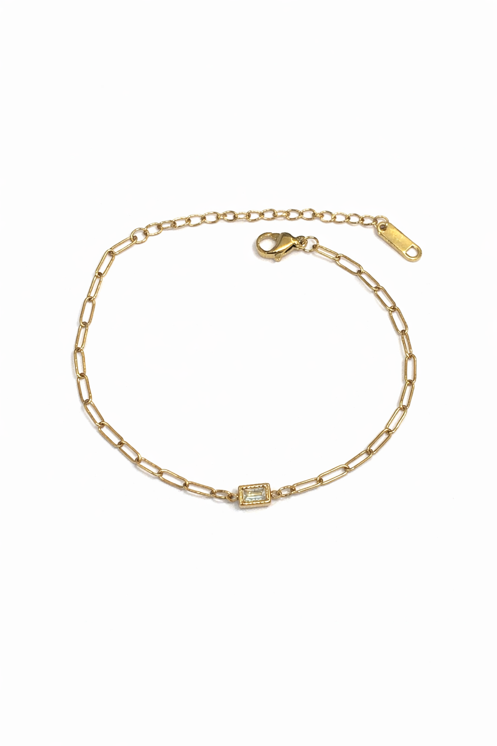 Paperclip Stone Bracelet