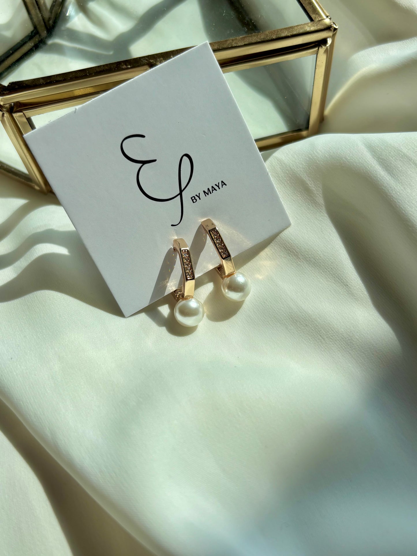 Pentagon Pearl Earrings