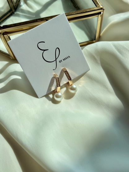 Pentagon Pearl Earrings