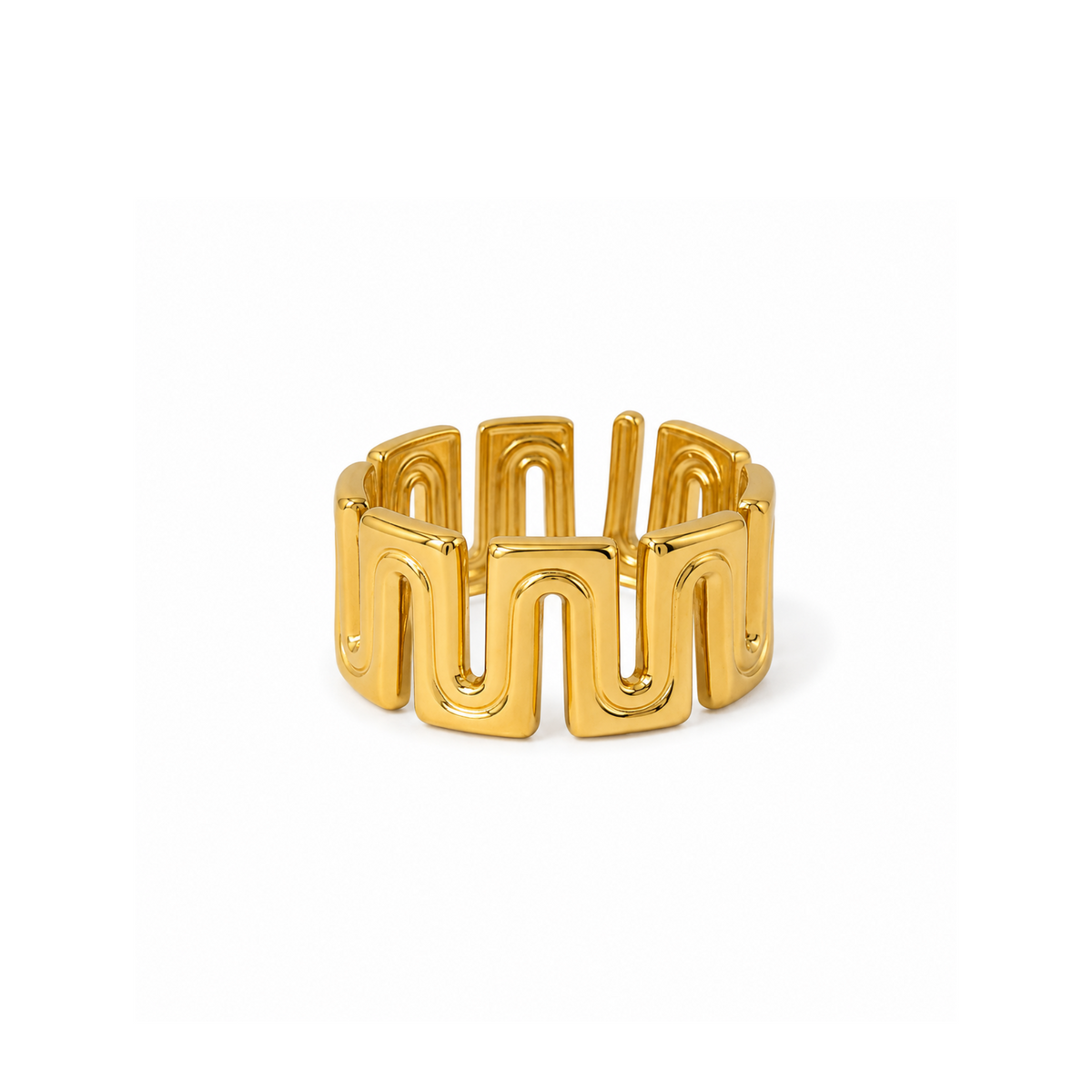 Modern Wave Statement Ring