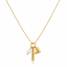 Pearl Heart & Initial Charm Necklace