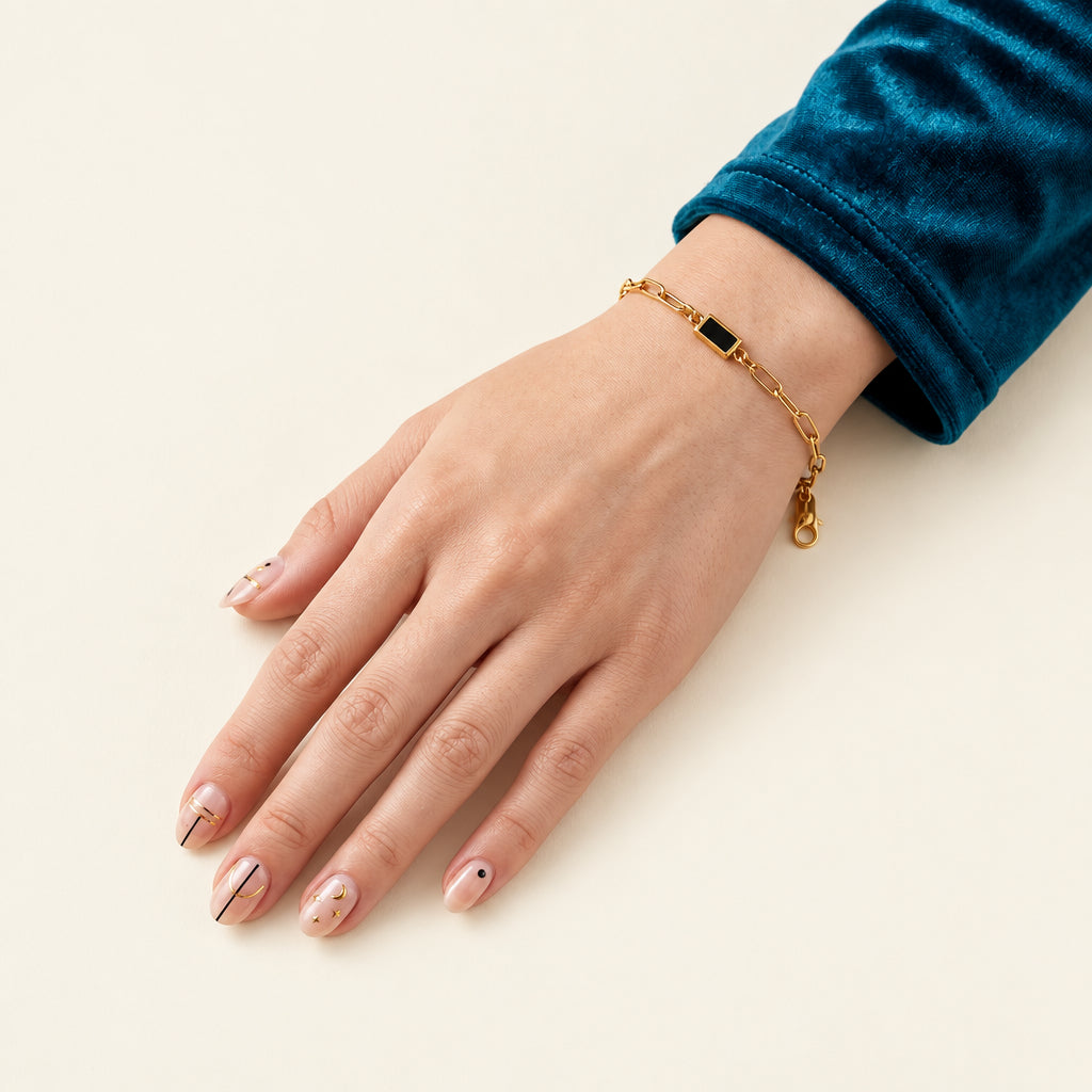 Paperclip Stone Bracelet