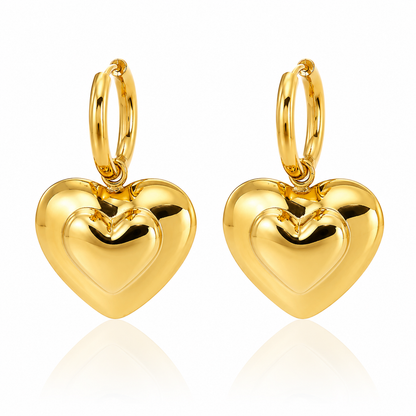 Chunky Heart Drop Earrings