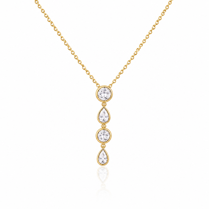 Circle Oval Drop Necklace