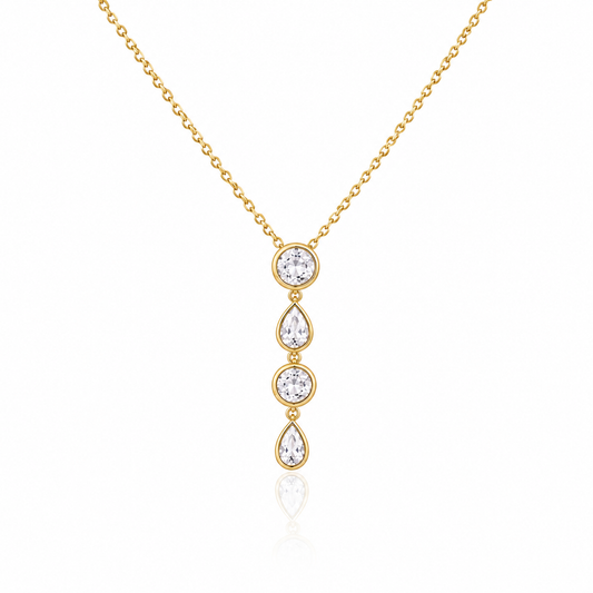 Circle Oval Drop Necklace