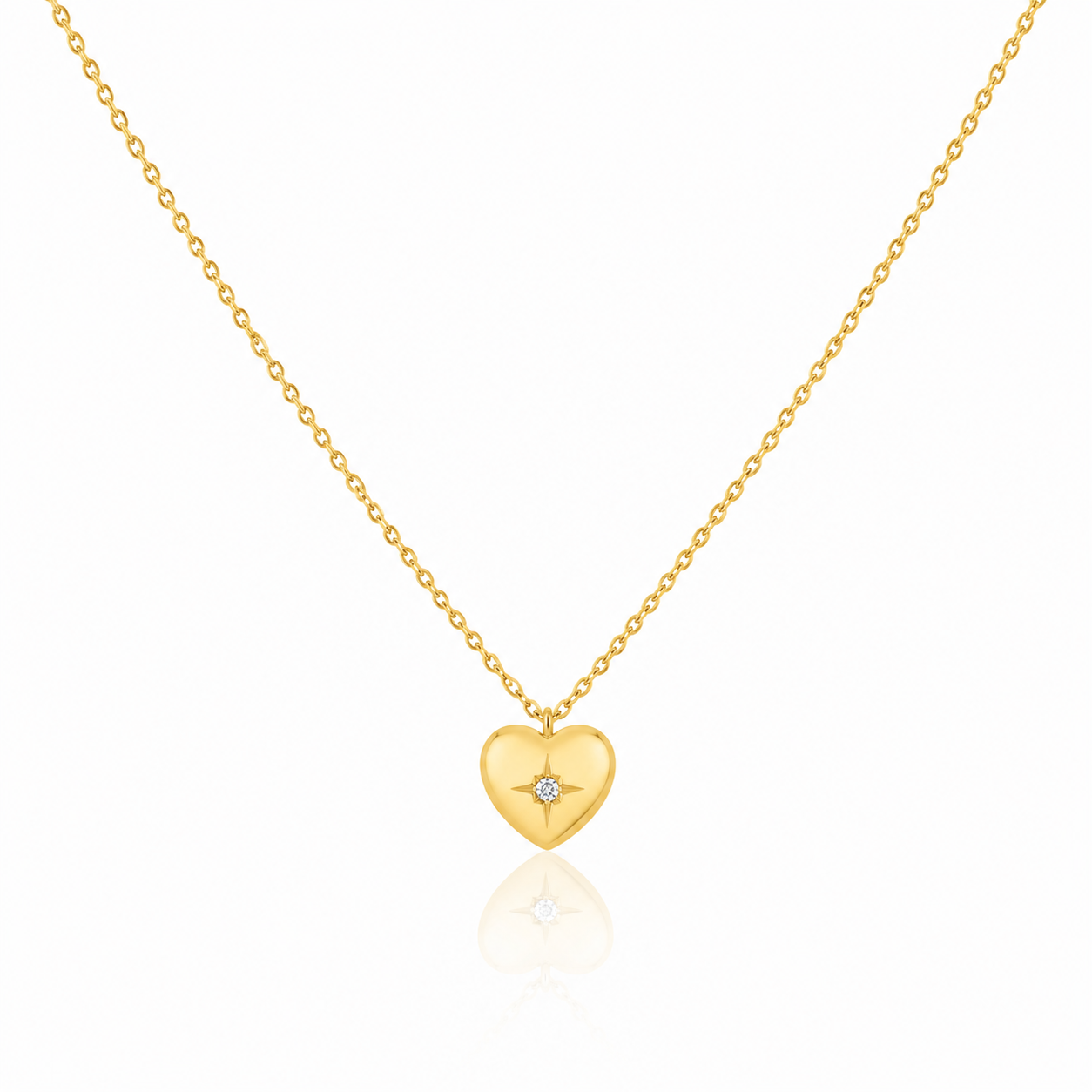 Chunky Heart Star Necklace