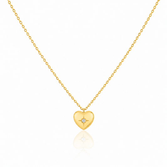 Chunky Heart Star Necklace