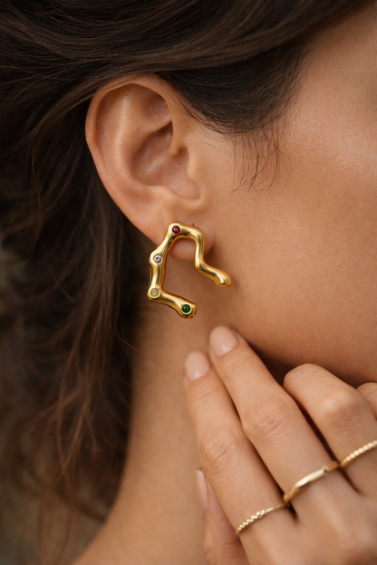 Heart Colorful Stud