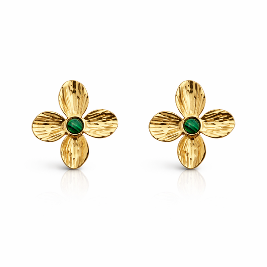 Emerald Flower Earrings