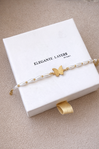 Butterfly Pearl Bracelet