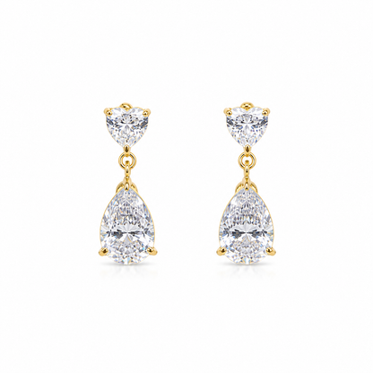 DewDrop Heart Earrings