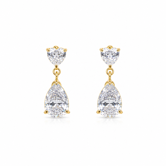 DewDrop Heart Earrings