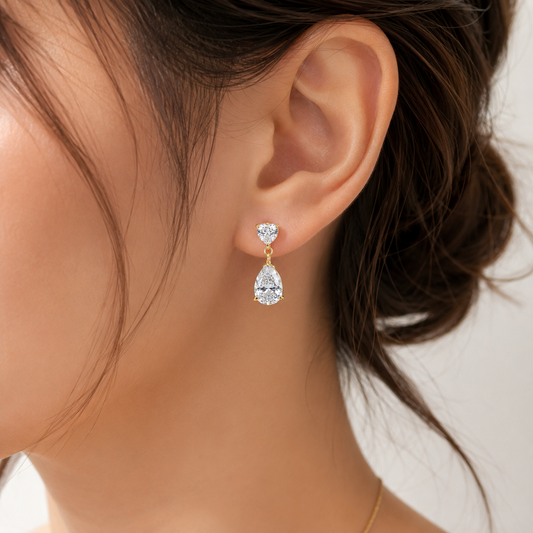 DewDrop Heart Earrings