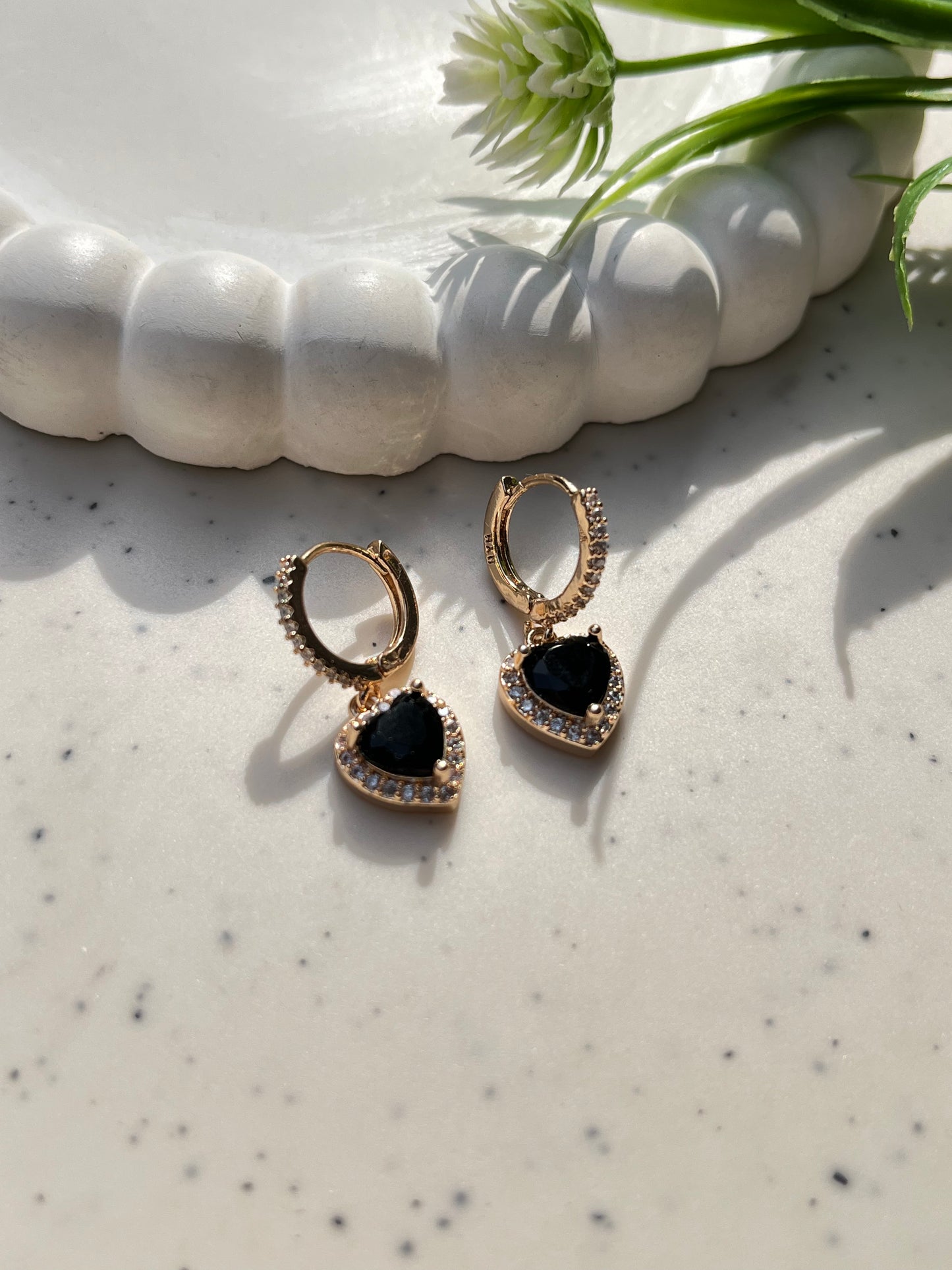 Black Heart Earrings