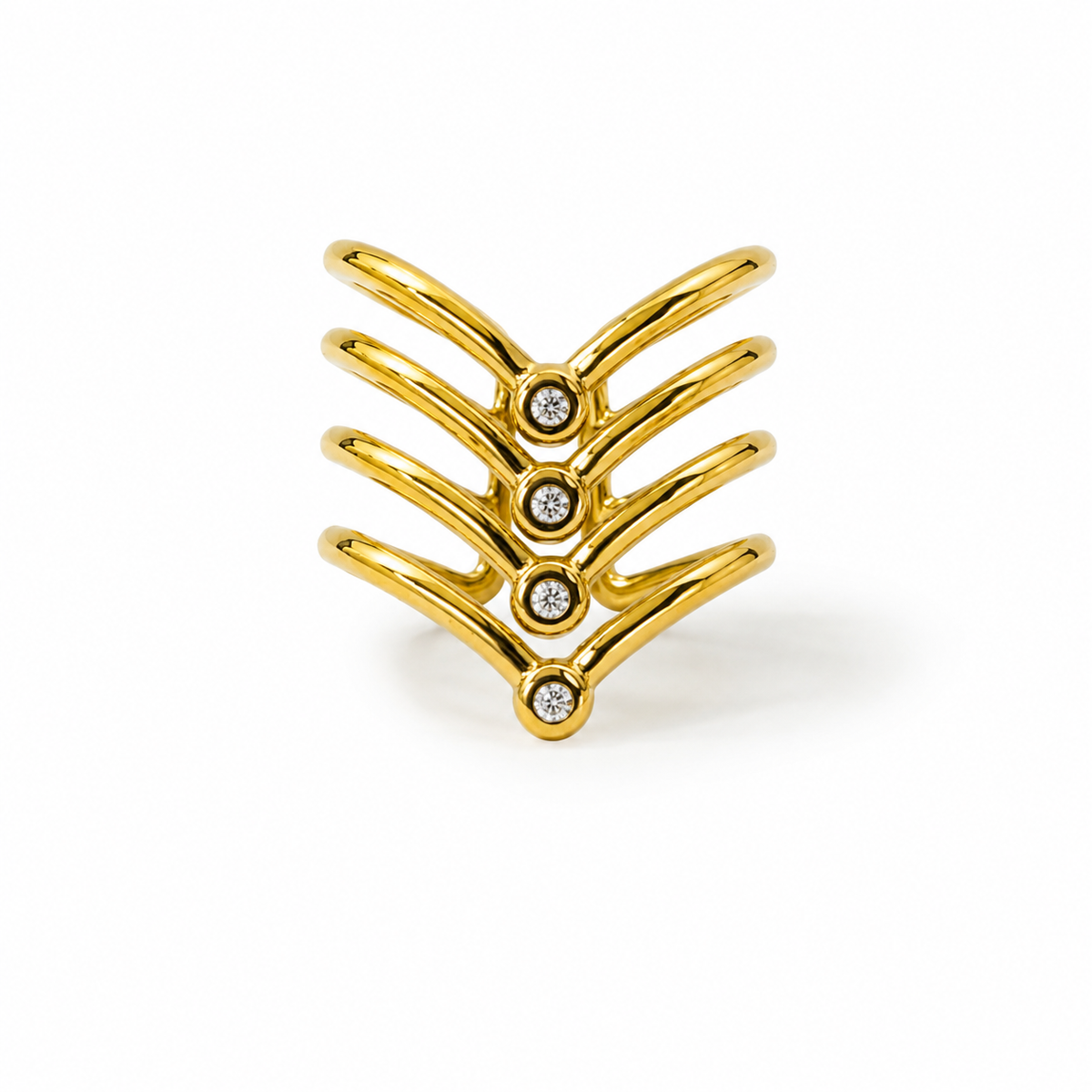 Celestial V-Stack Crystal Ring