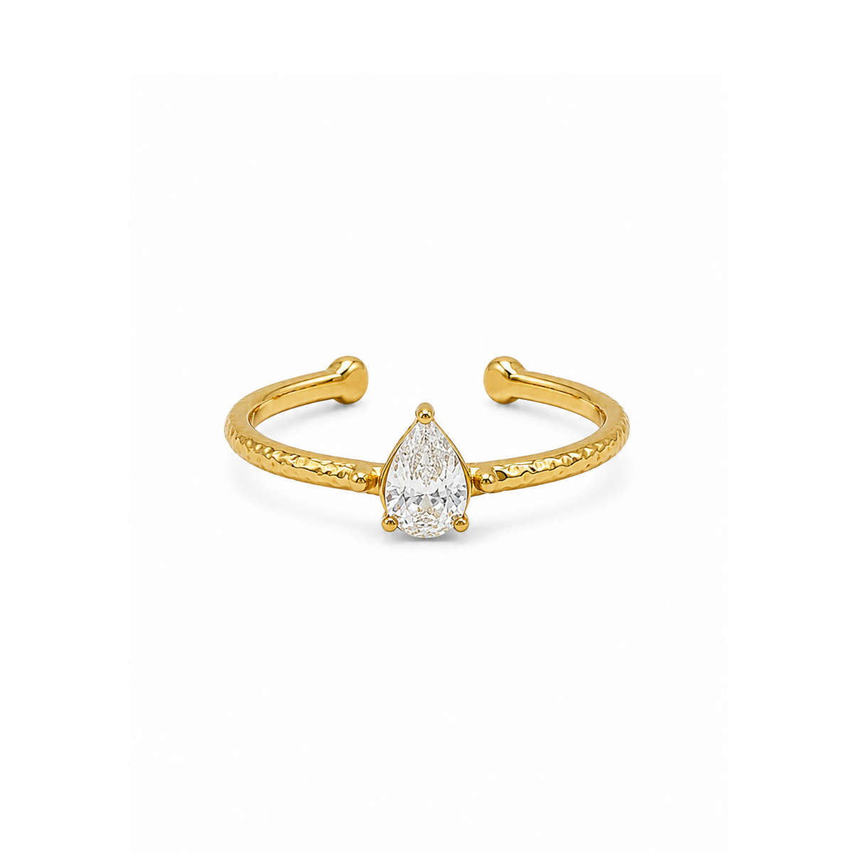 Teardrop Crystal Cuff Ring