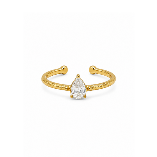 Teardrop Crystal Cuff Ring