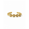 Floral Crystal Cuff Ring