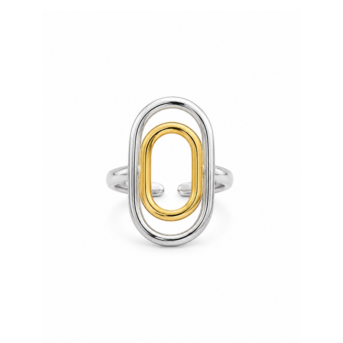 Two-Tone Oval Link Ring