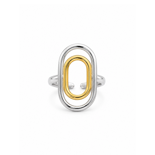 Two-Tone Oval Link Ring