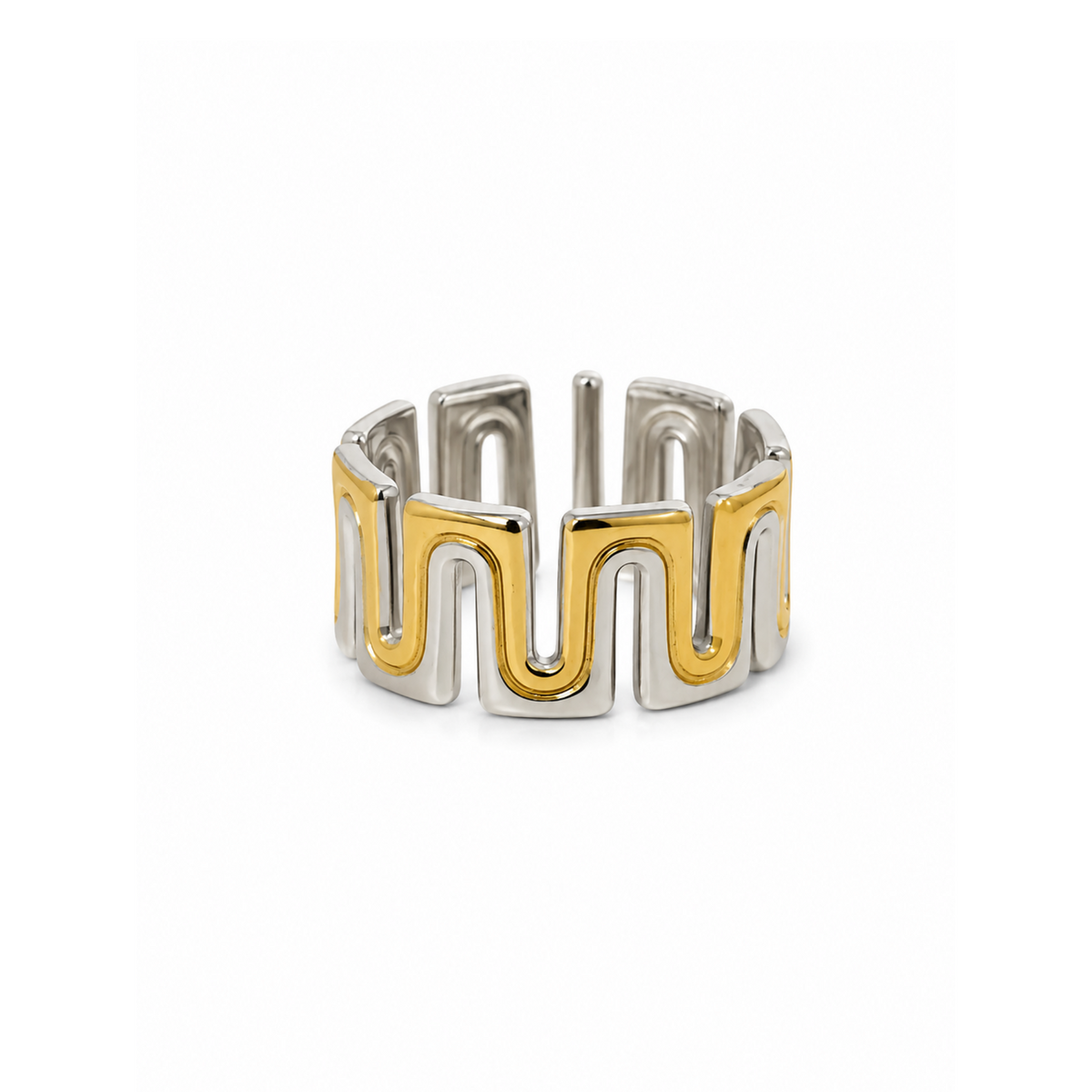 Two-Tone Wave Ring