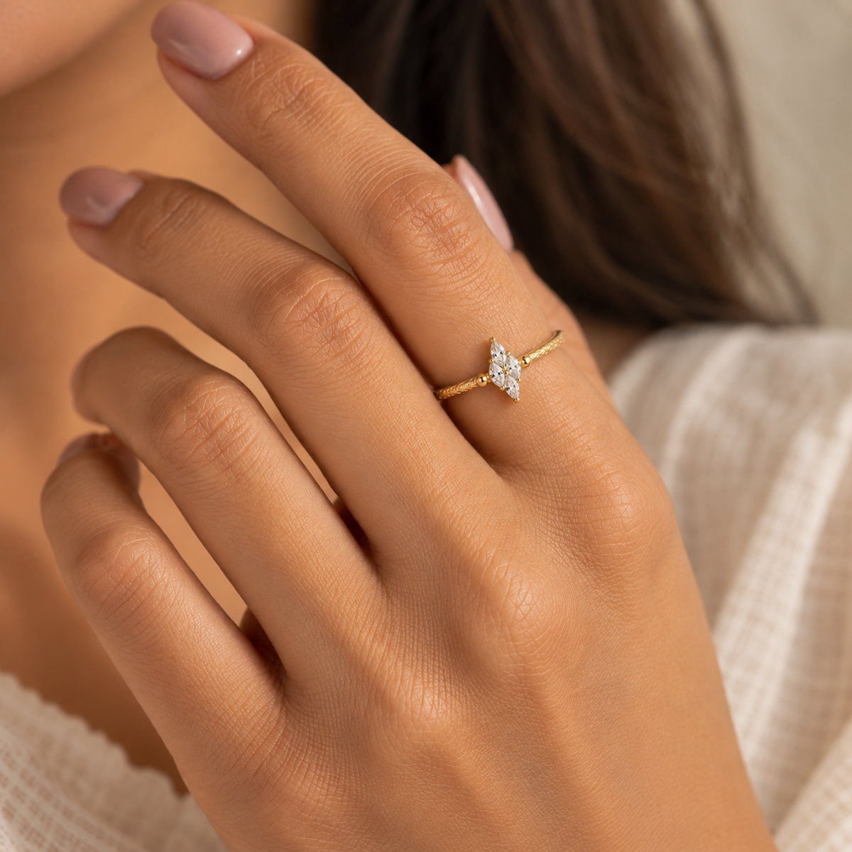 Marquise Crystal Statement Ring