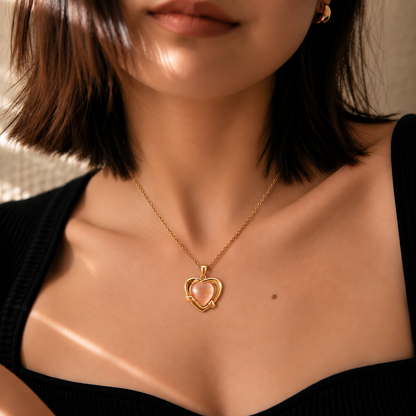 Rose Heart Embrace Necklace