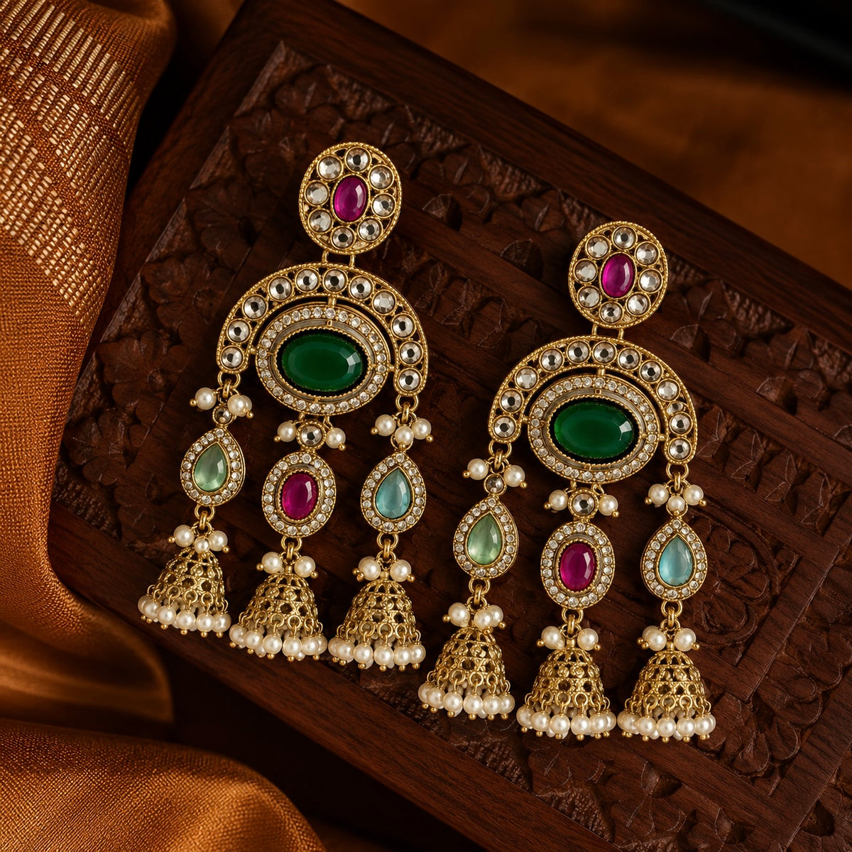 Rangmahal Kundan Jhumka