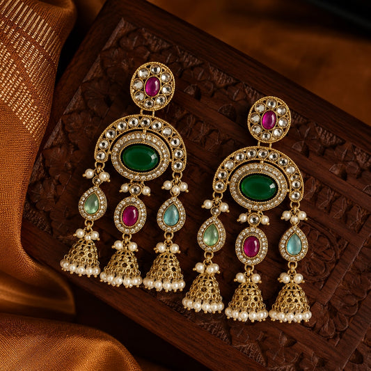 Rangmahal Kundan Jhumka