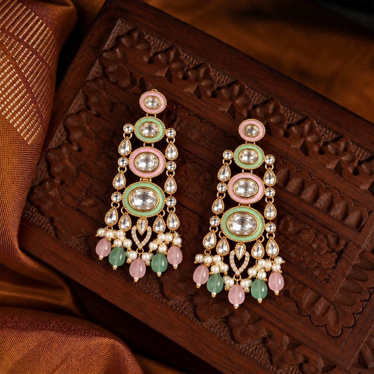 Meher Pastel Kundan Earrings