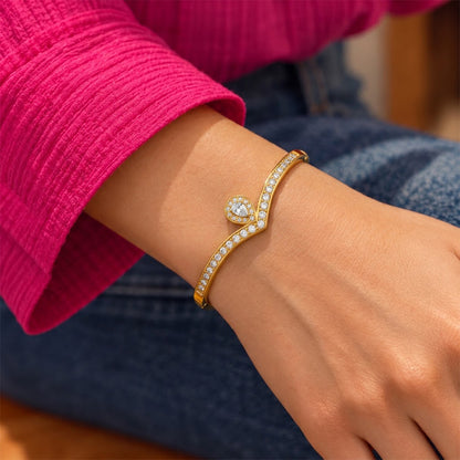 Elise Teardrop Crystal Bangle