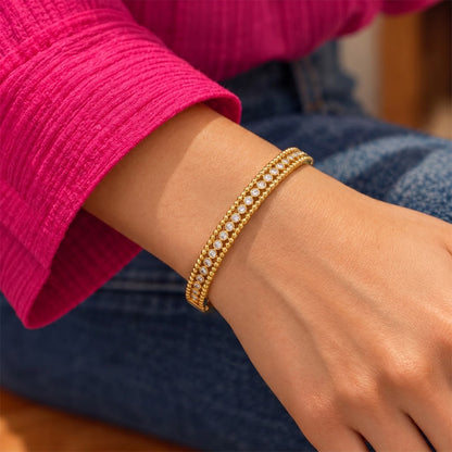 Mira Beaded Crystal Bangle