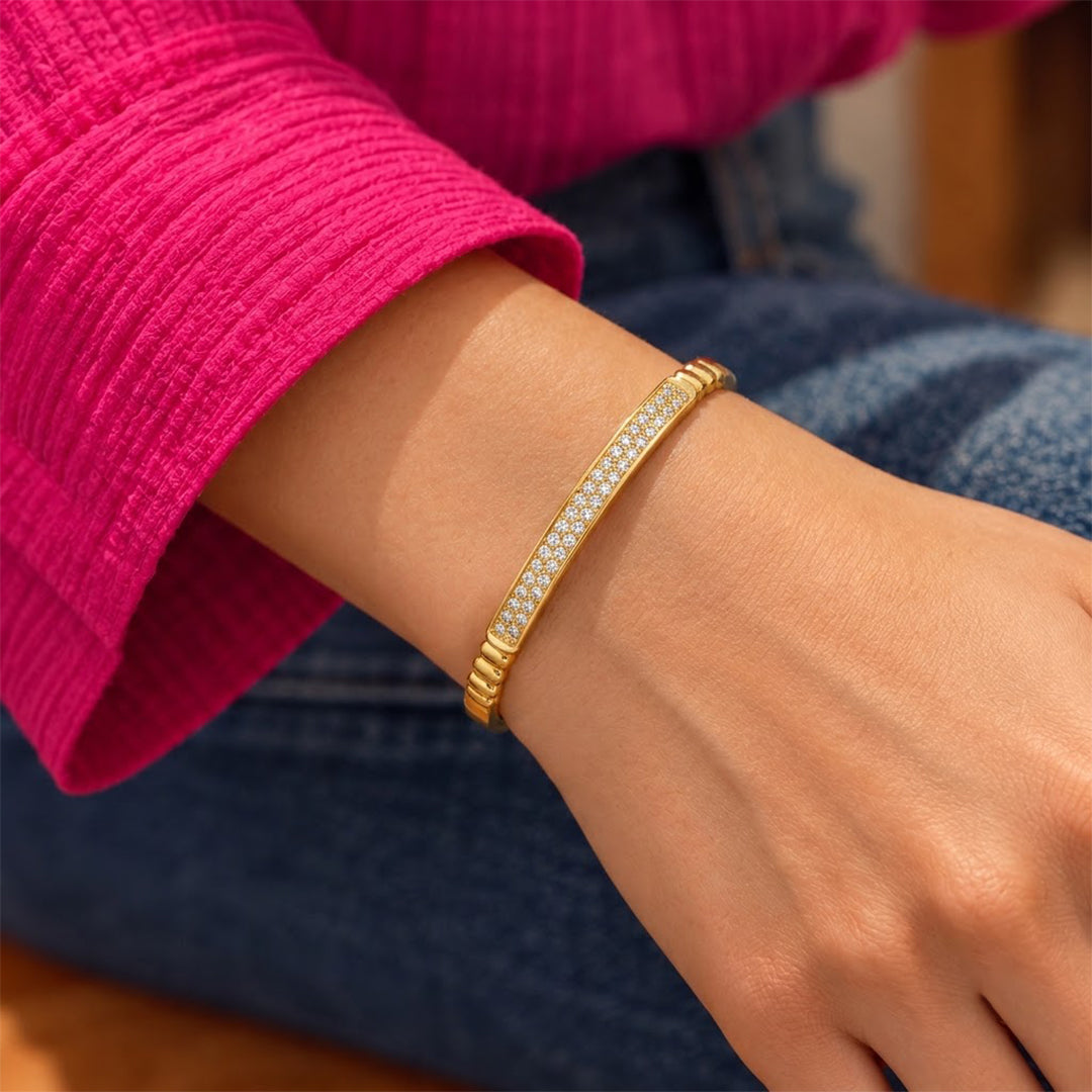 Alina Double Row Crystal Bangle