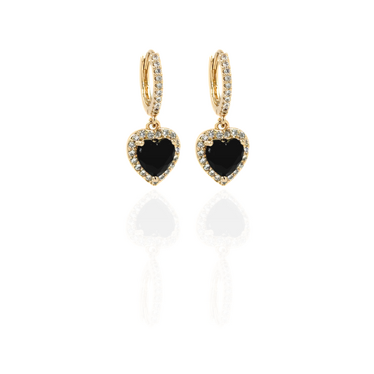 Black Heart Earrings