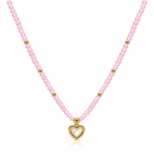 Tiny Reversible Pink Bead Necklace