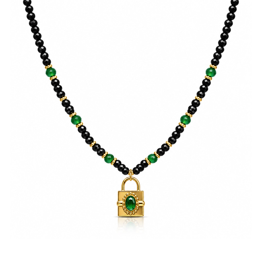 Emerald Lock Necklace