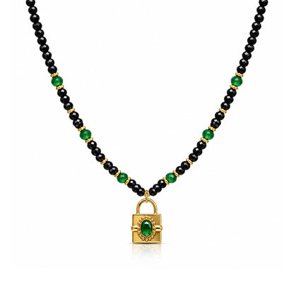 Emerald Lock Necklace