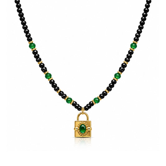 Emerald Lock Necklace