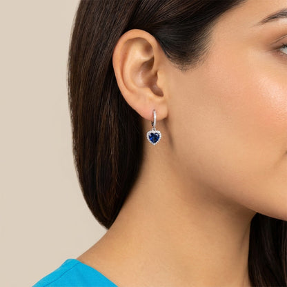 Blue Heart Earrings #Silver