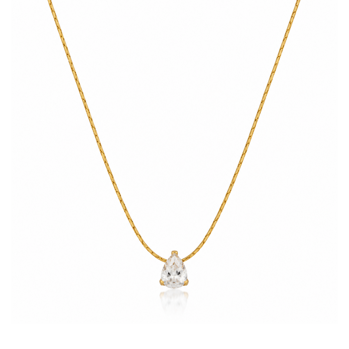 Oval Minimal Stone Necklace