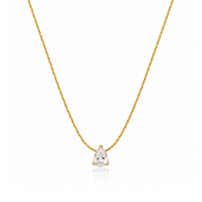 Oval Minimal Stone Necklace