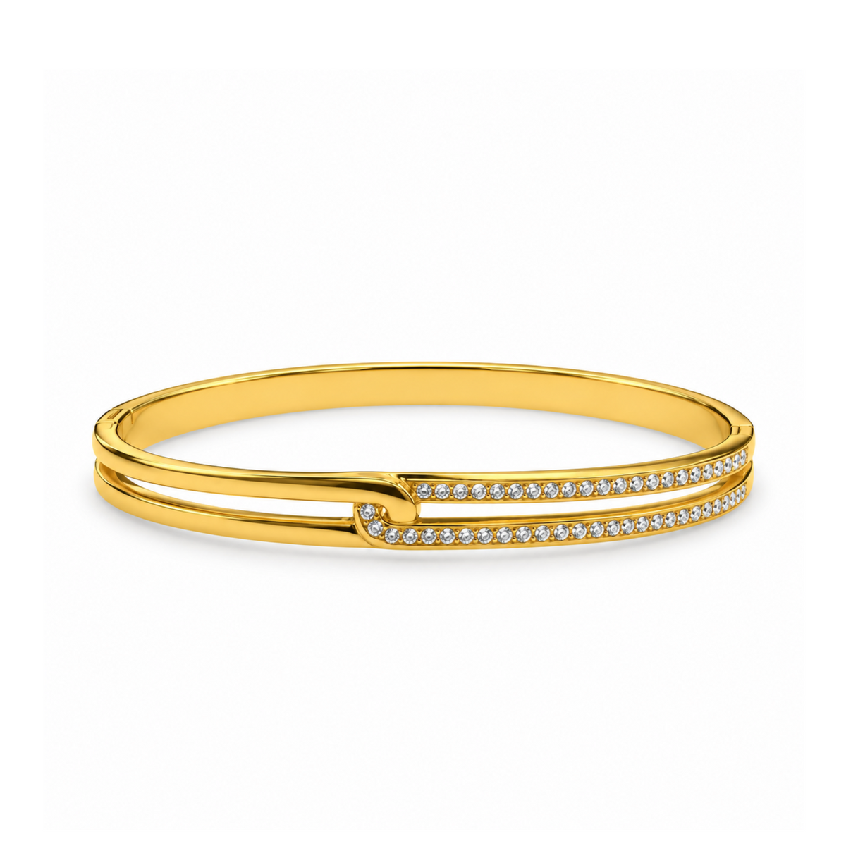 Aurelia Double Line Crystal Bangle