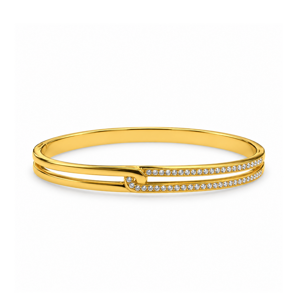 Aurelia Double Line Crystal Bangle