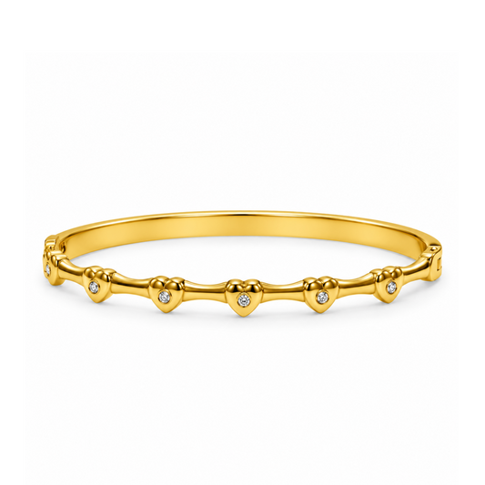 Amour Crystal Heart Bangle