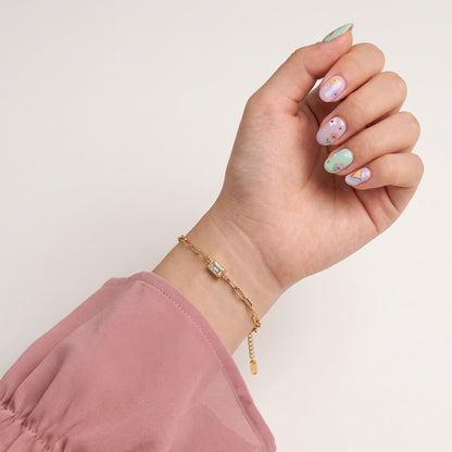 Paperclip Stone Bracelet