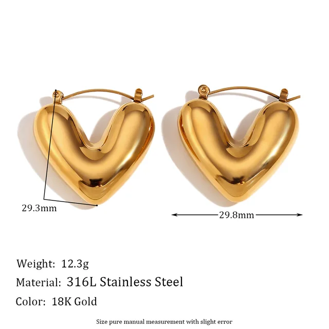 Chunky Heart Hoops